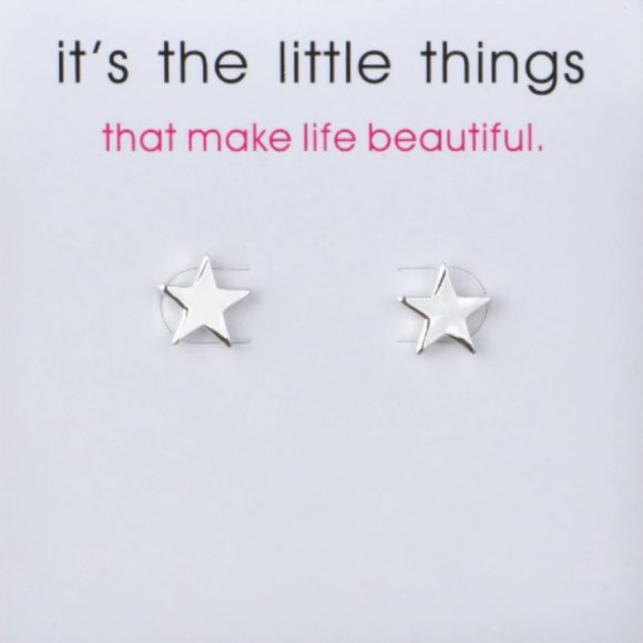 One Magnolia Jewelry - "it's the little things" silver star stud earrings